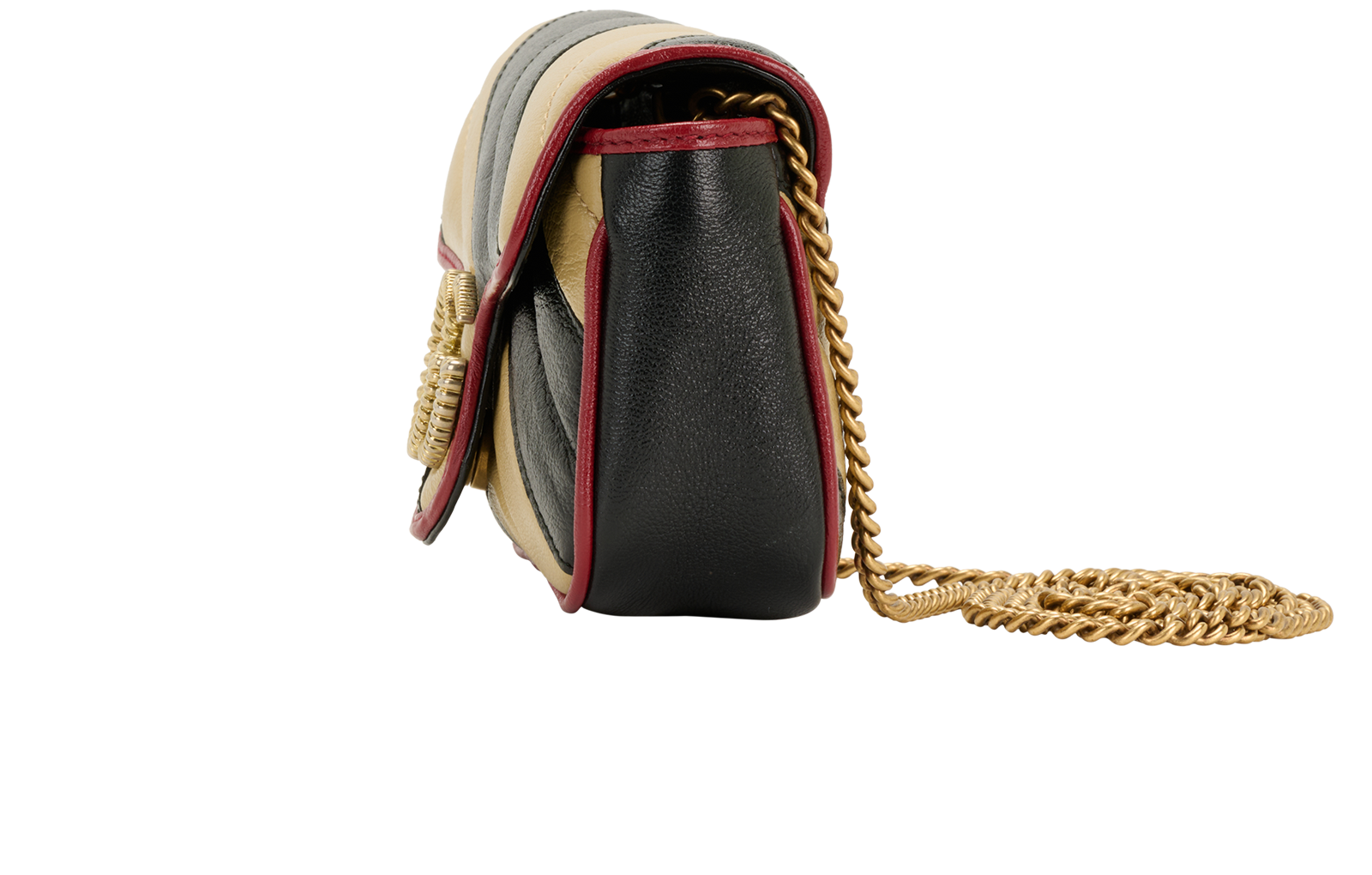 Mini GG Marmont, &pound;650, Handbags, Beige/Black, Leather, Bottom view